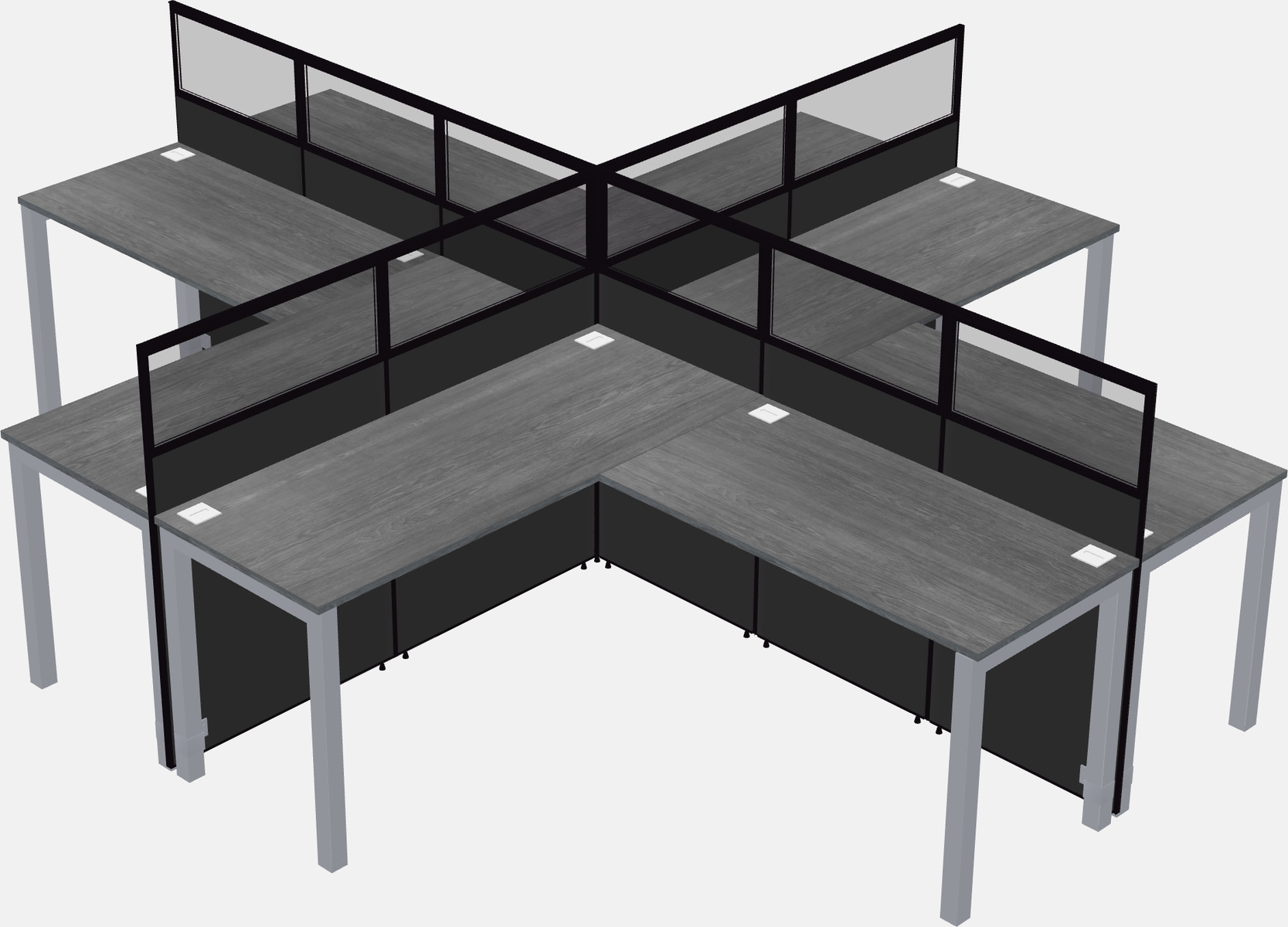 Shared l-shaped cubicles