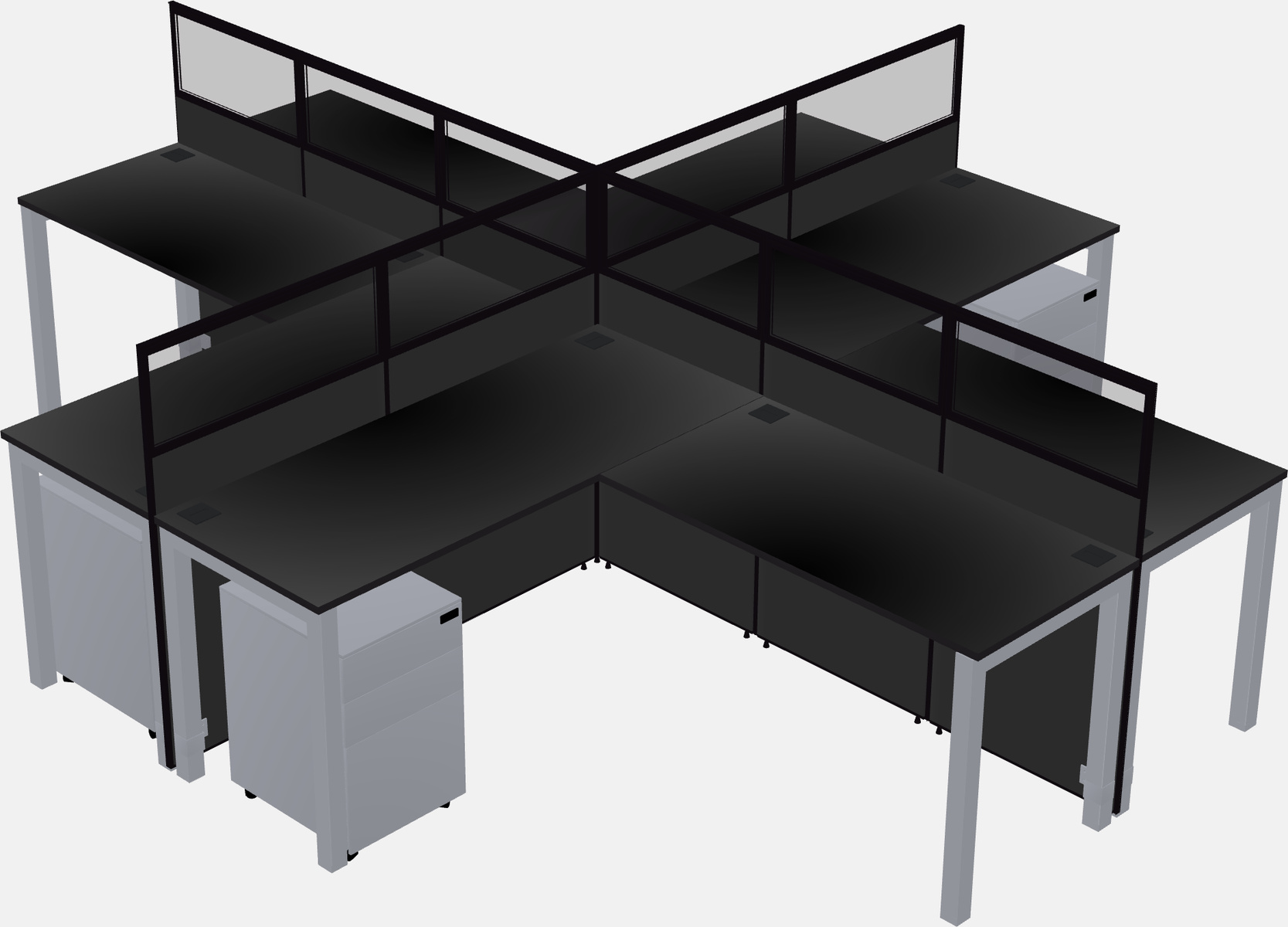 Shared l-shaped cubicles