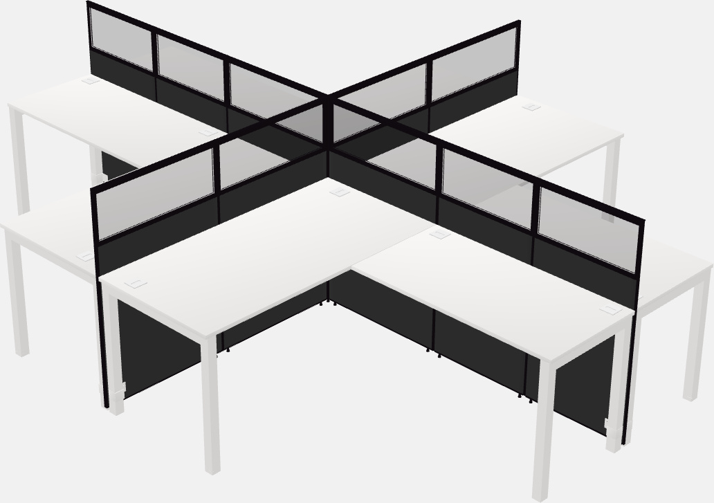 Shared l-shaped cubicles