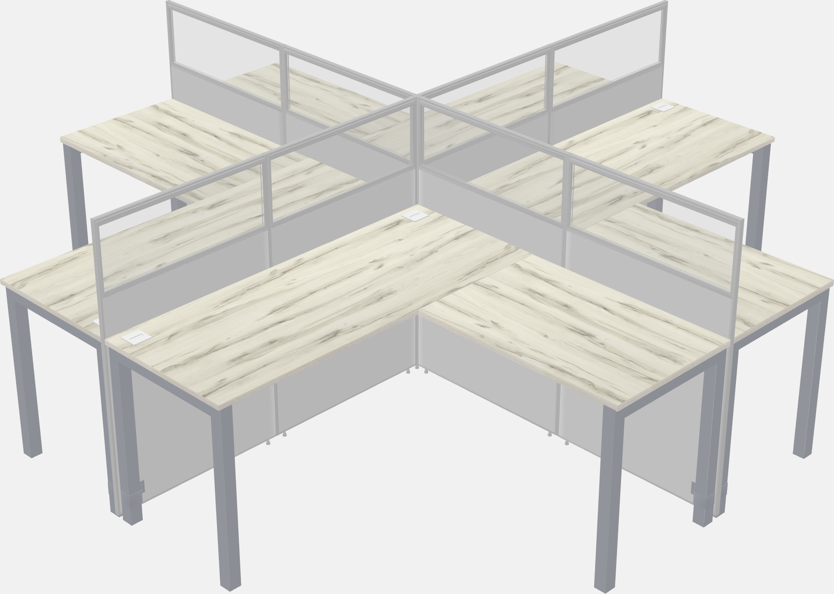 Shared l-shaped cubicles