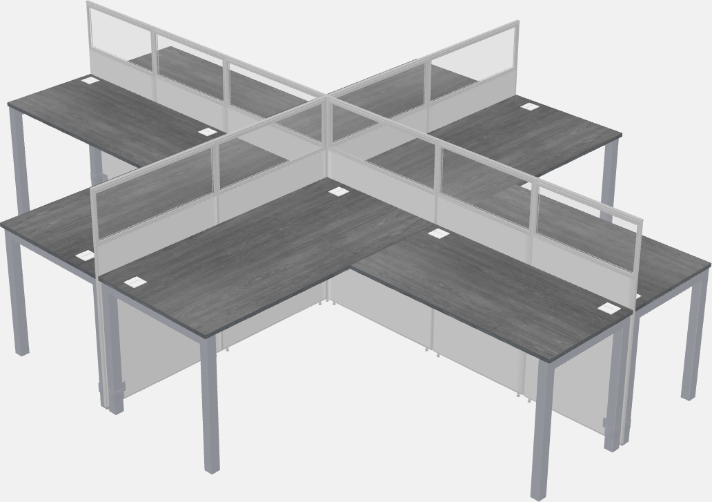 Shared l-shaped cubicles