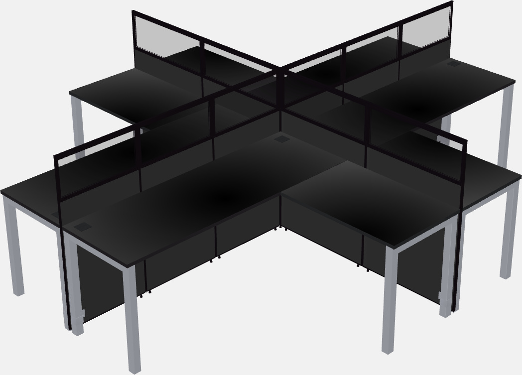 Shared l-shaped cubicles