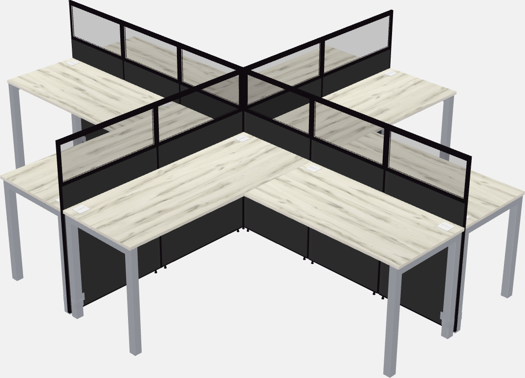 Shared l-shaped cubicles