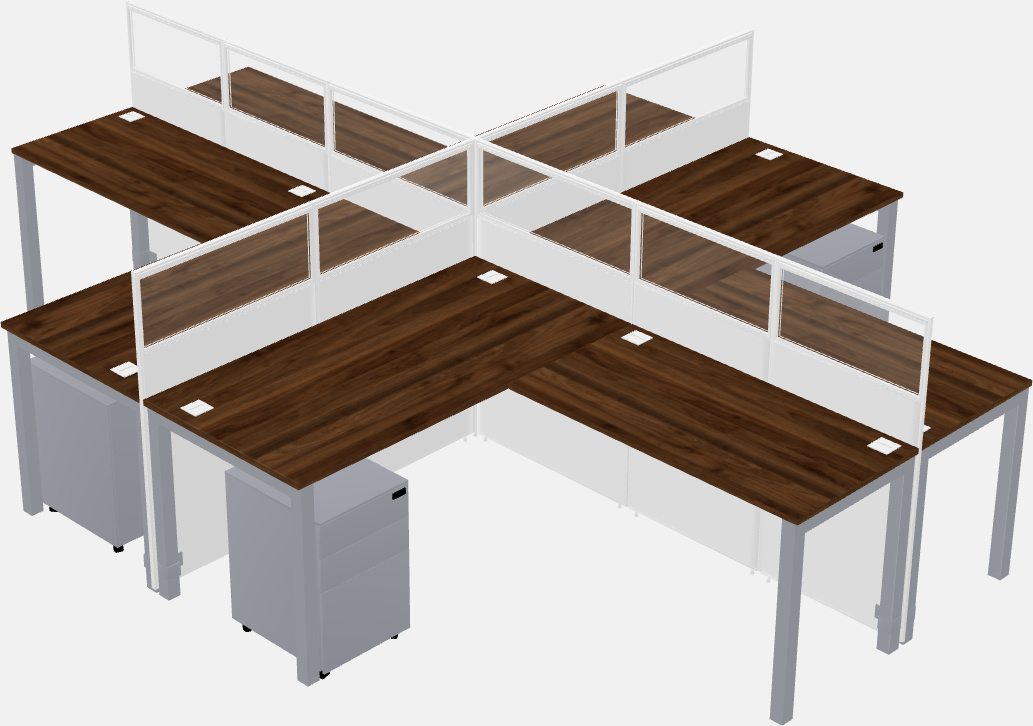 Shared l-shaped cubicles