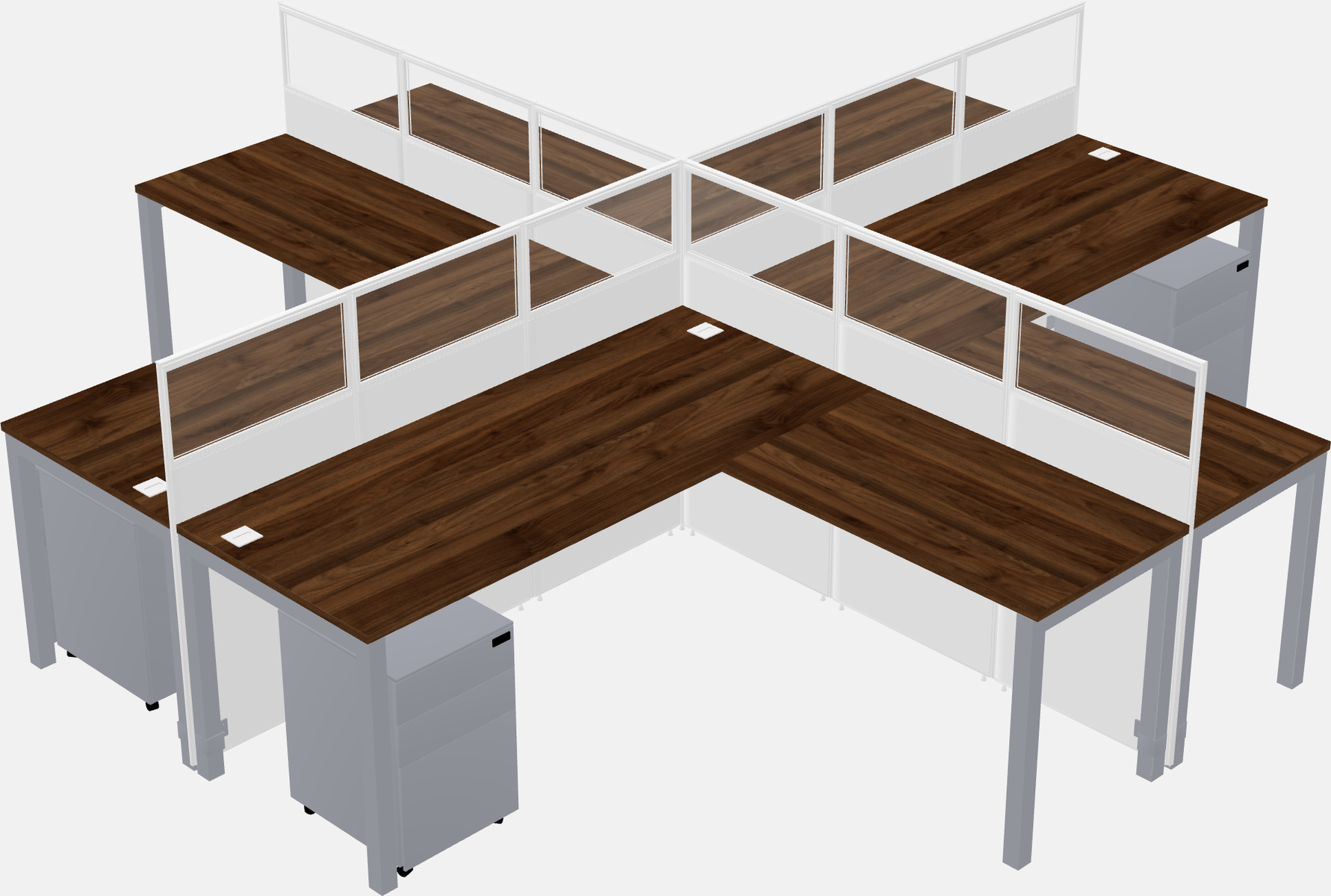 Shared l-shaped cubicles