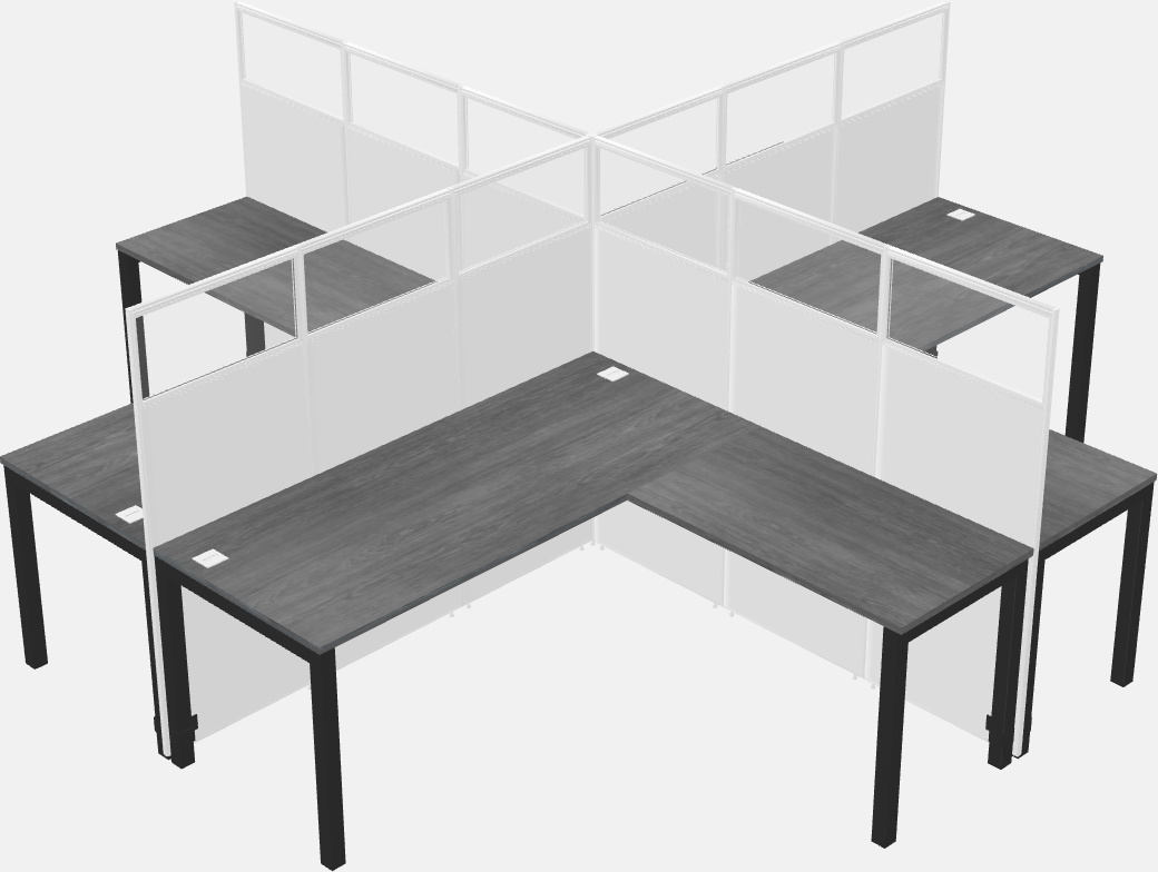 Shared l-shaped cubicles