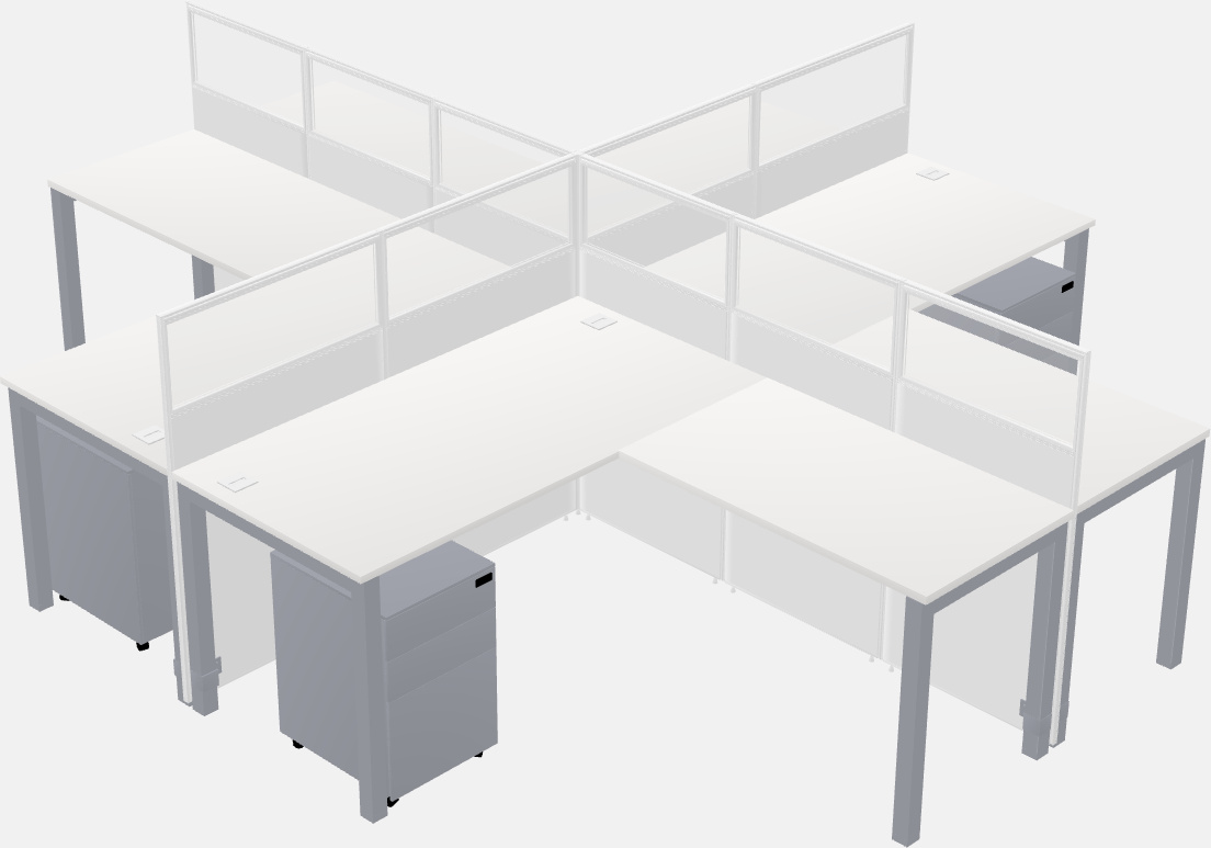 Shared l-shaped cubicles