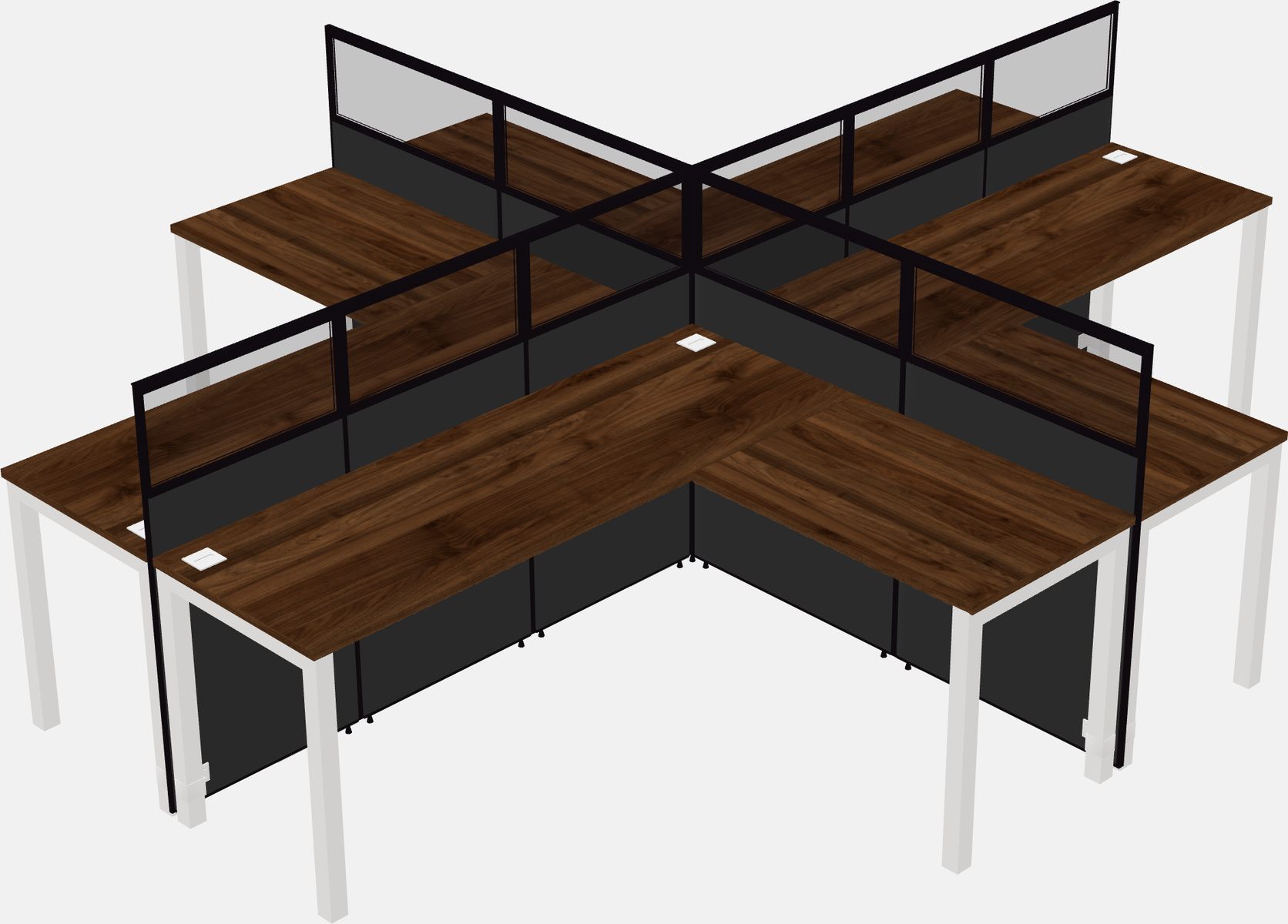 Shared l-shaped cubicles