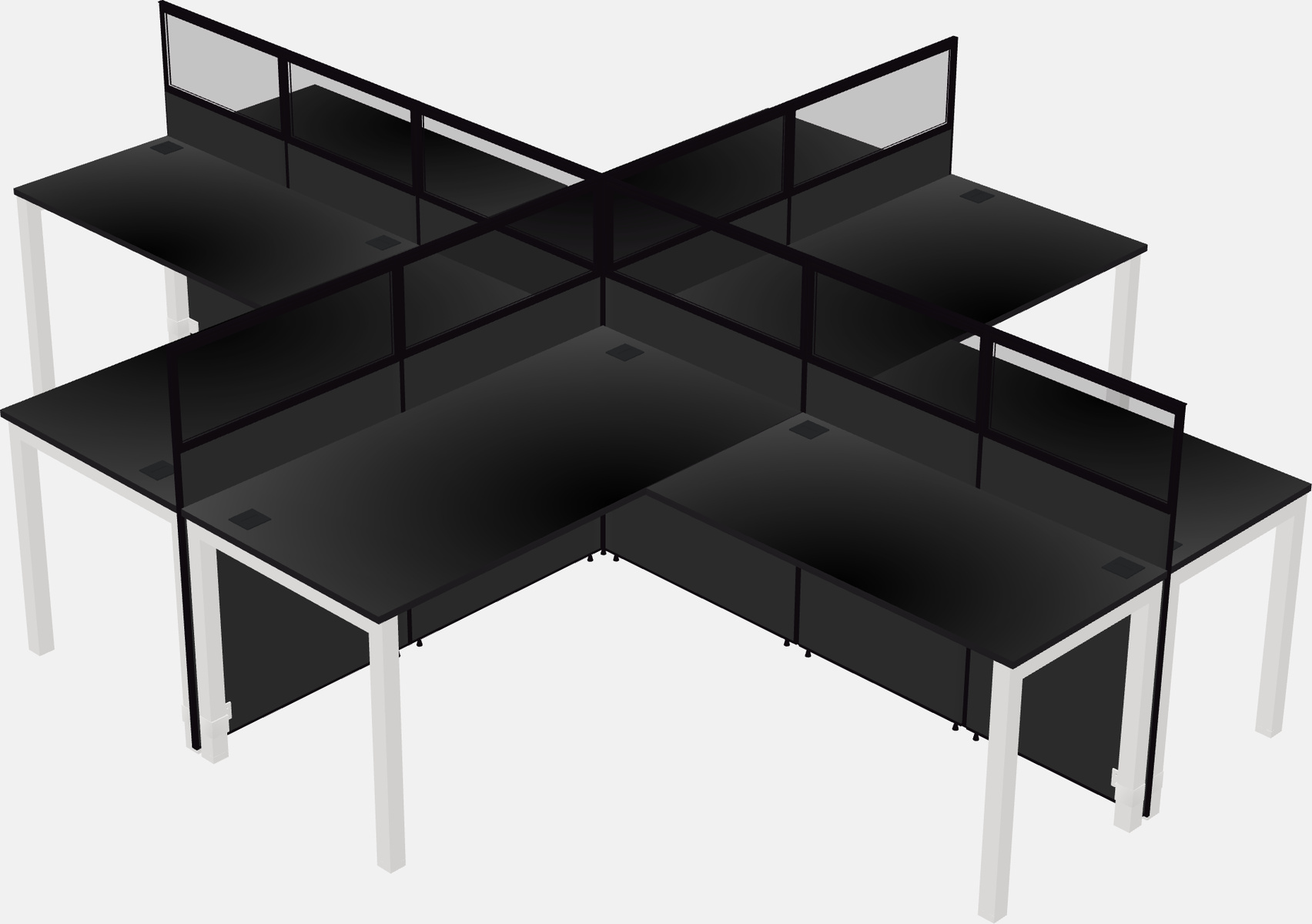 Shared l-shaped cubicles