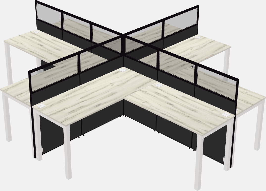 Shared l-shaped cubicles