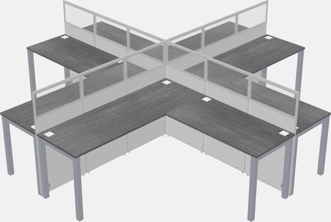 Shared l-shaped cubicles