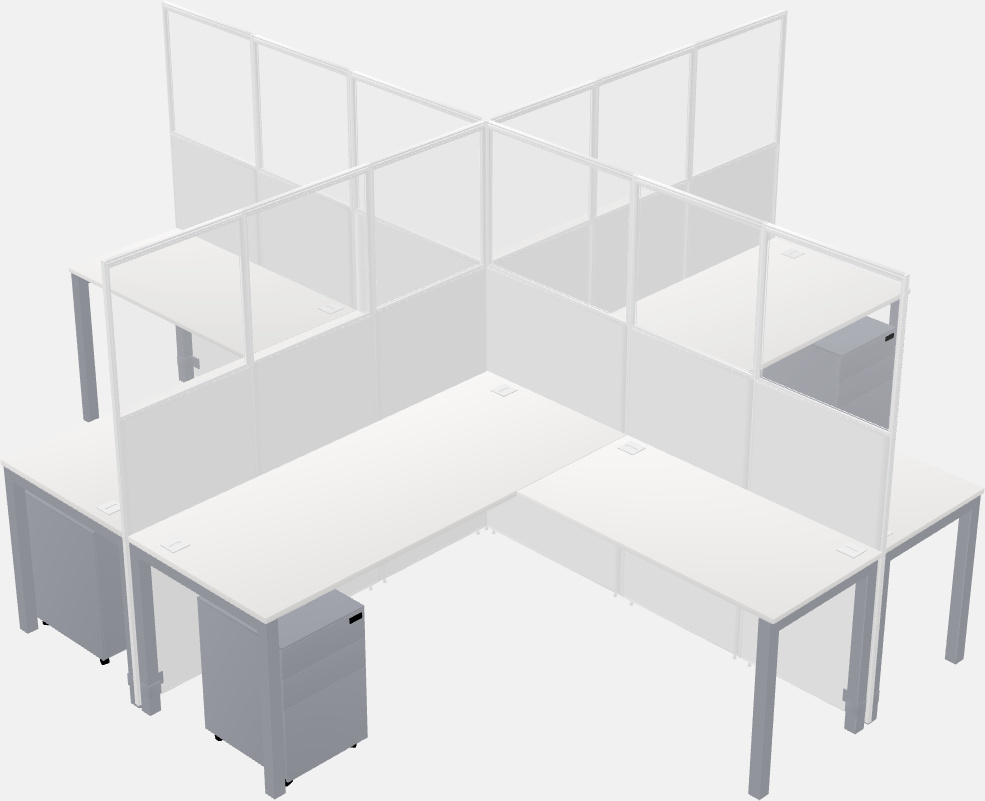 Shared l-shaped cubicles