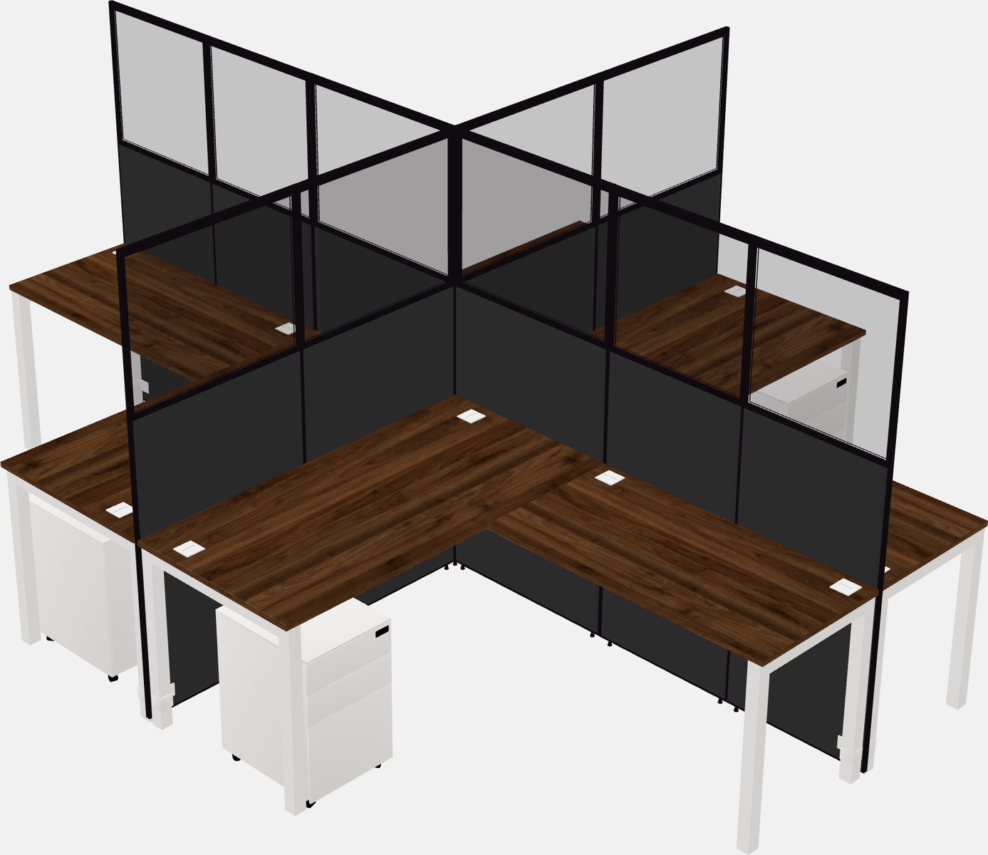 Shared l-shaped cubicles