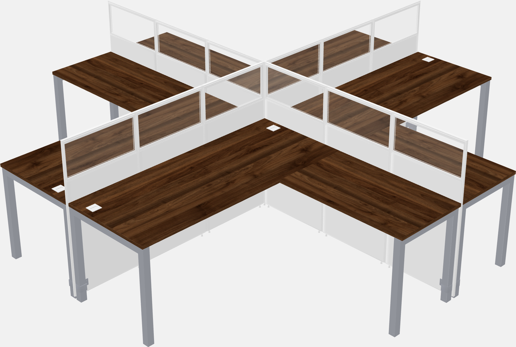 Shared l-shaped cubicles