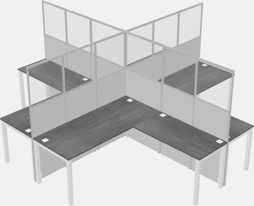 Shared l-shaped cubicles