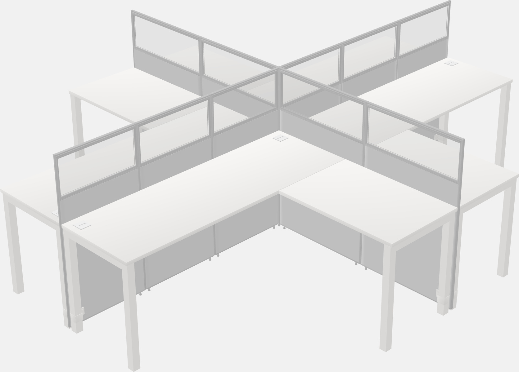 Shared l-shaped cubicles