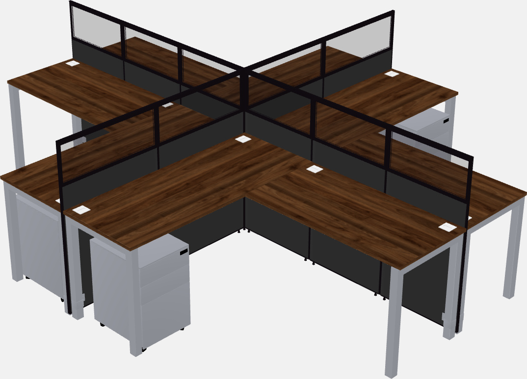 Shared l-shaped cubicles