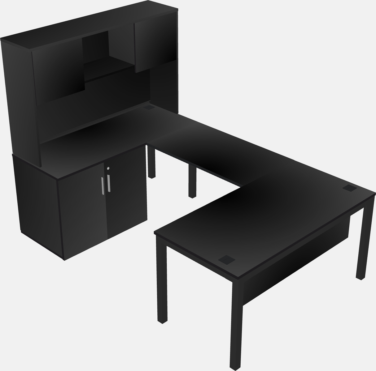 U-shaped desk + cabinet