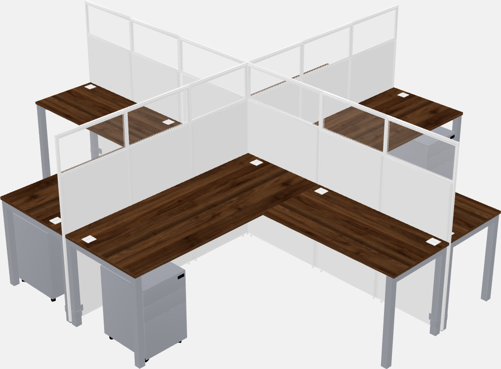 Shared l-shaped cubicles