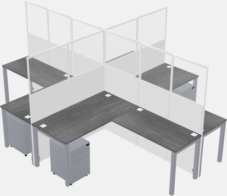 Shared l-shaped cubicles