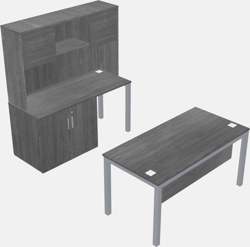 Paralleler schreibtisch + schrank