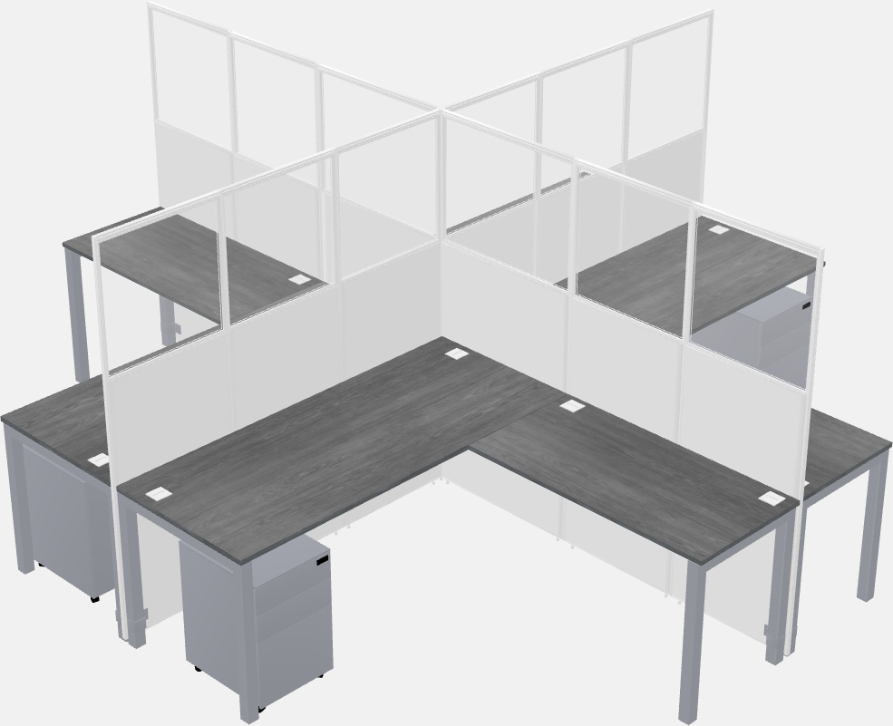 Shared l-shaped cubicles