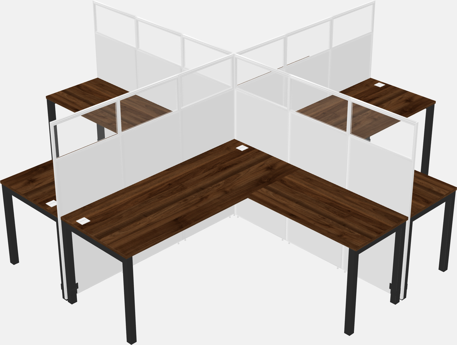 Shared l-shaped cubicles