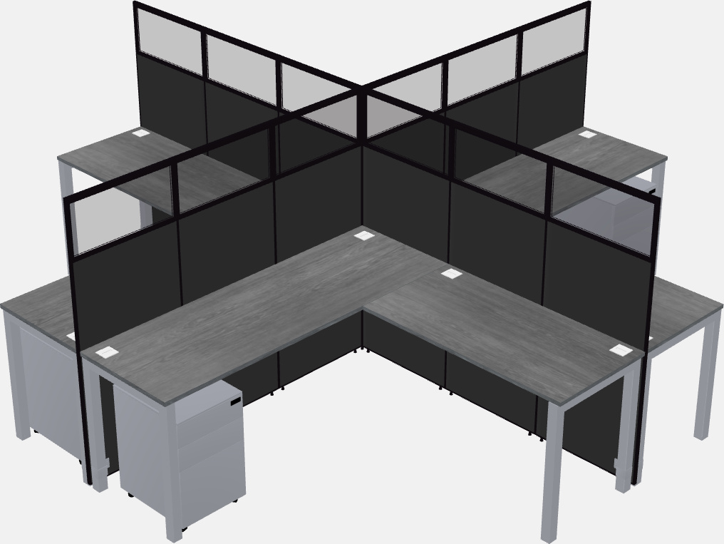 Shared l-shaped cubicles