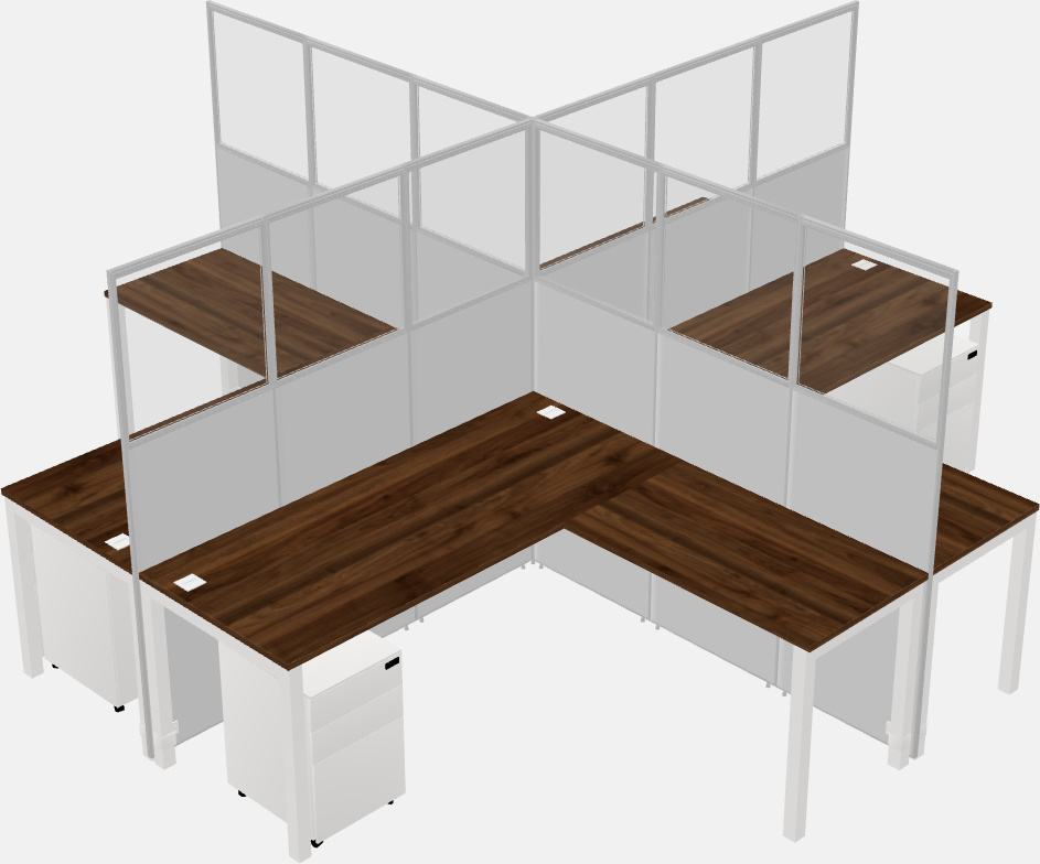 Shared l-shaped cubicles