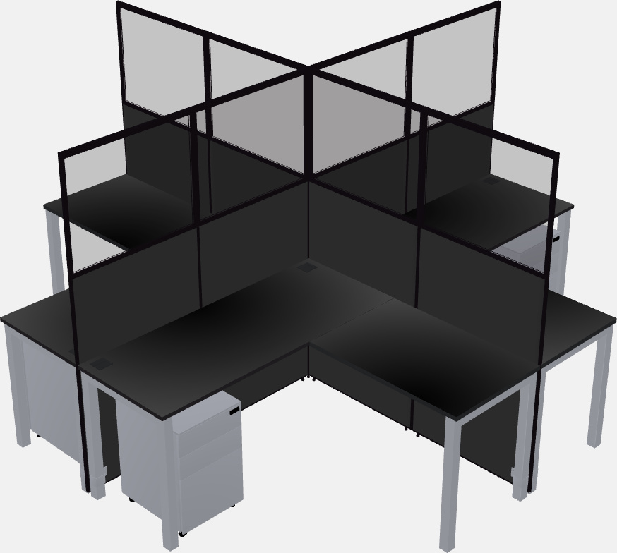 Shared l-shaped cubicles