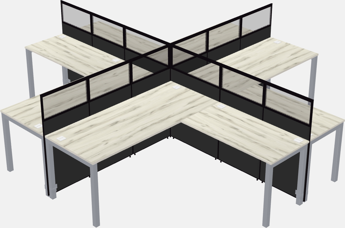 Shared l-shaped cubicles