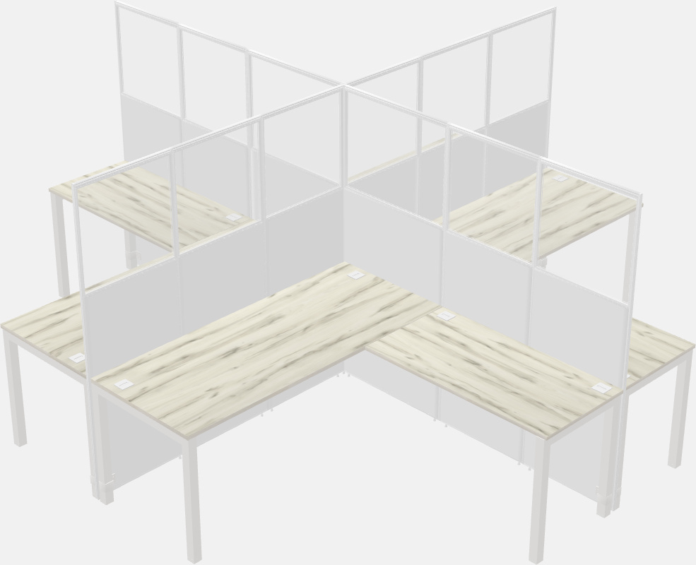 Shared l-shaped cubicles