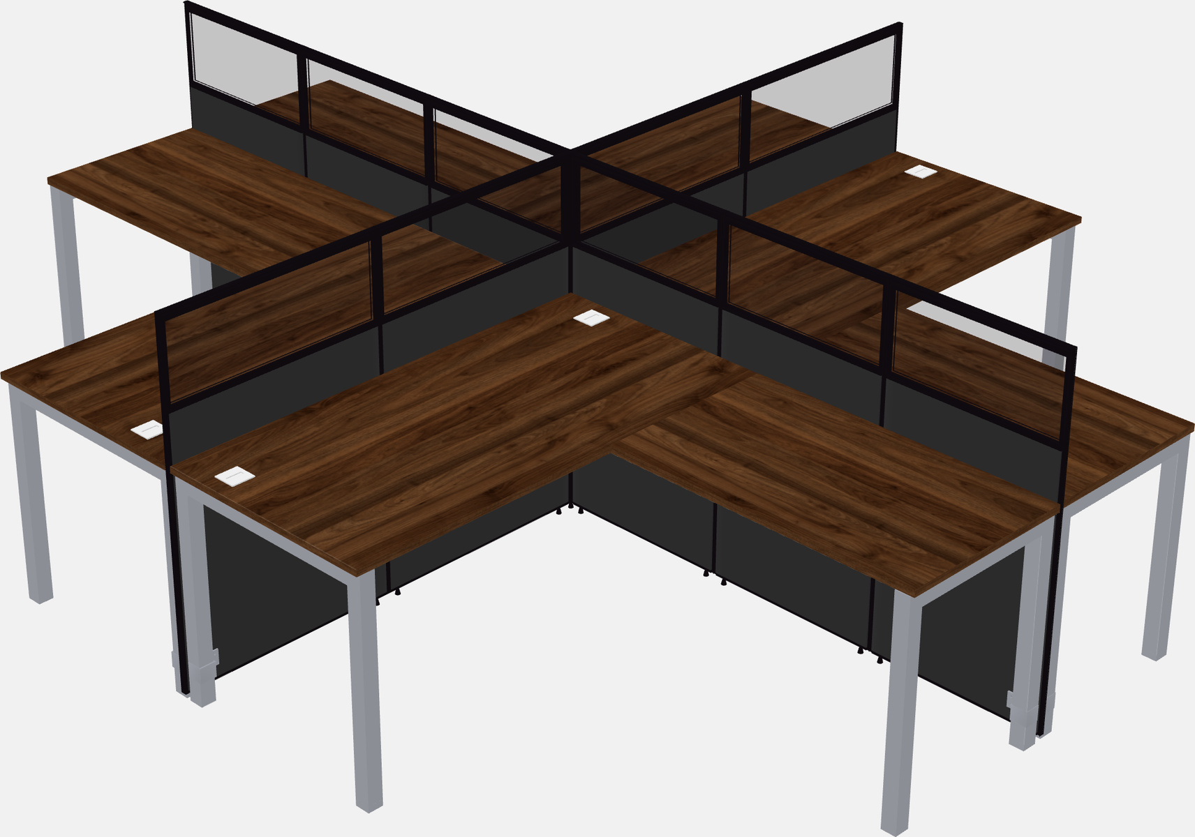 Shared l-shaped cubicles