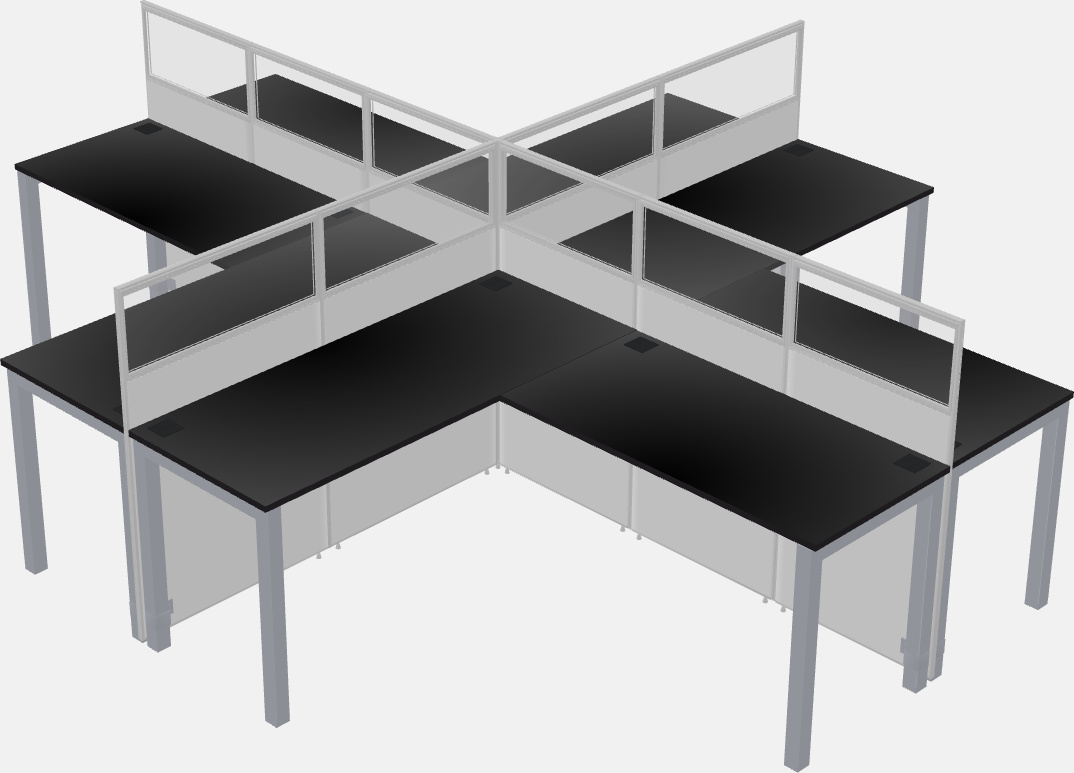 Shared l-shaped cubicles