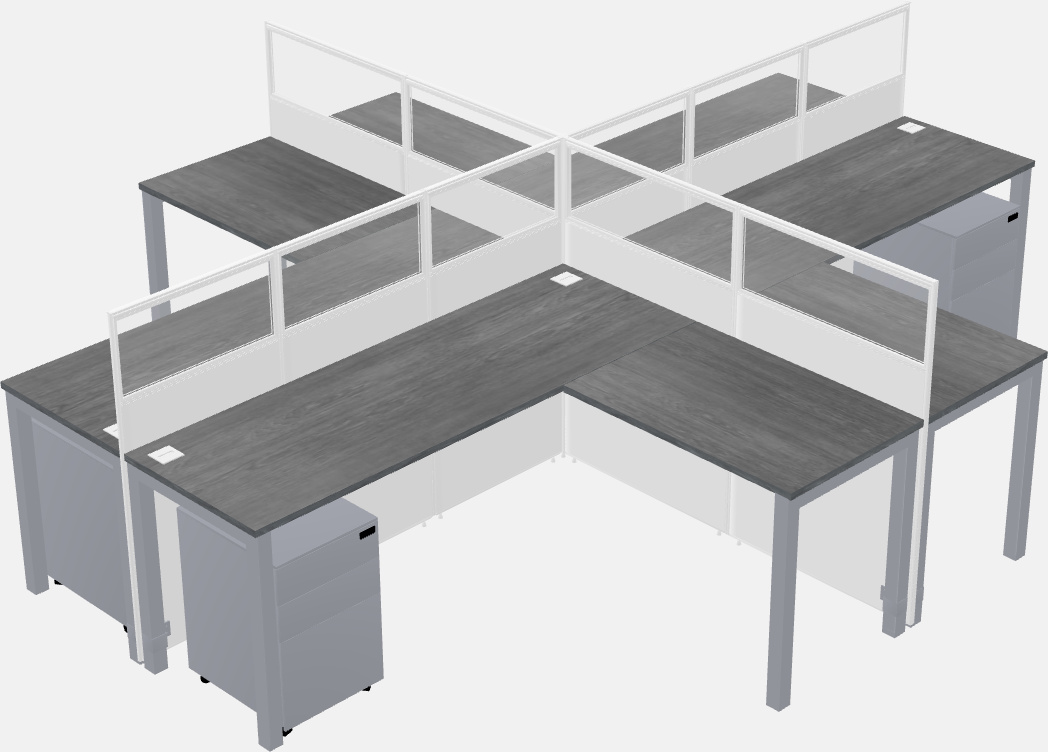 Shared l-shaped cubicles