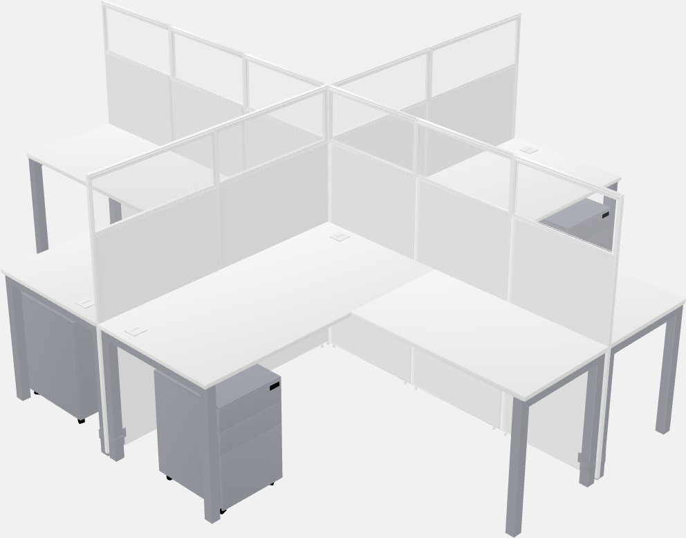 Shared l-shaped cubicles