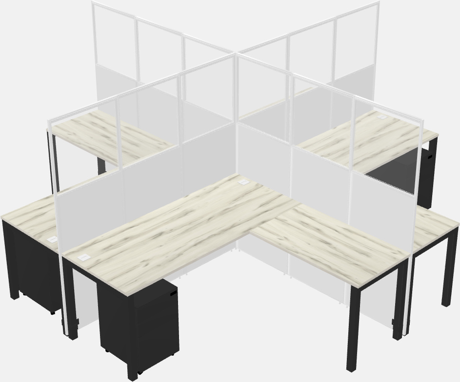 Shared l-shaped cubicles