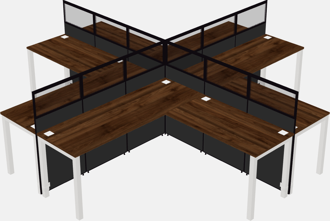 Shared l-shaped cubicles