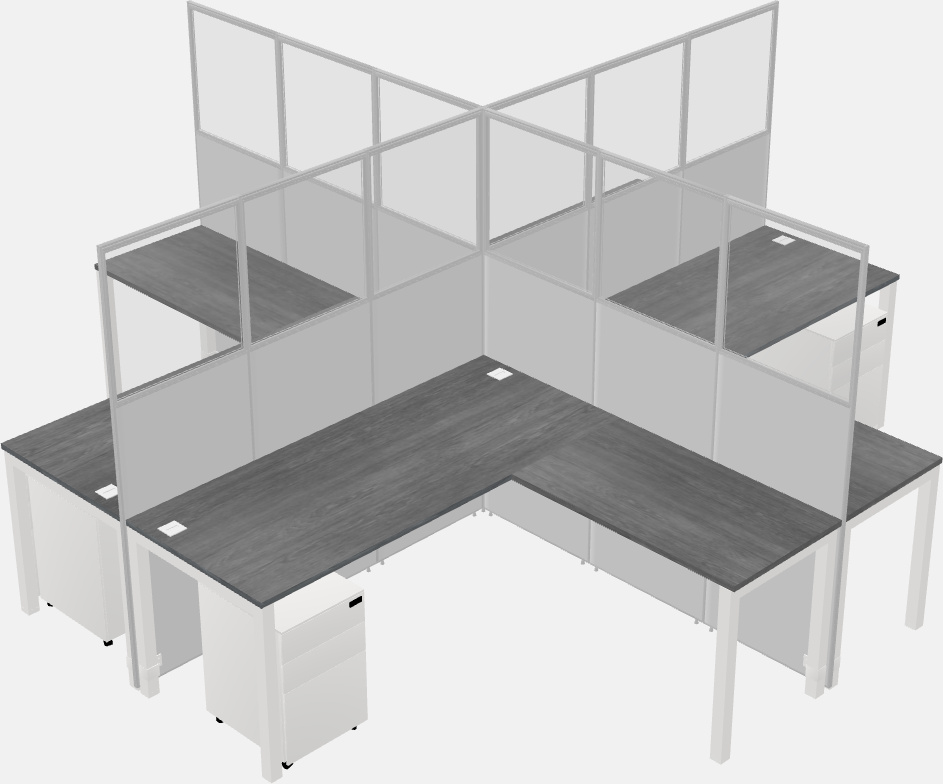 Shared l-shaped cubicles