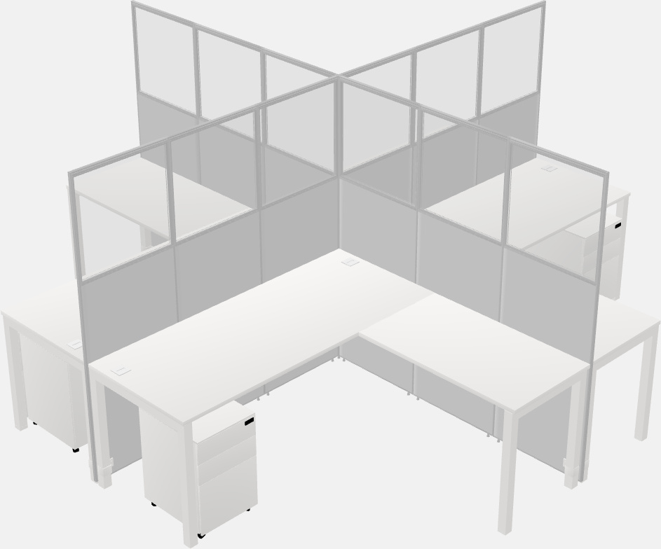 Shared l-shaped cubicles