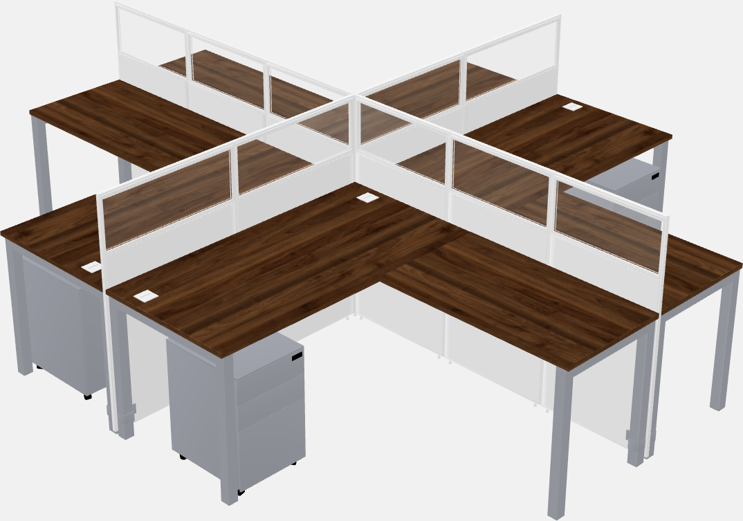 Shared l-shaped cubicles