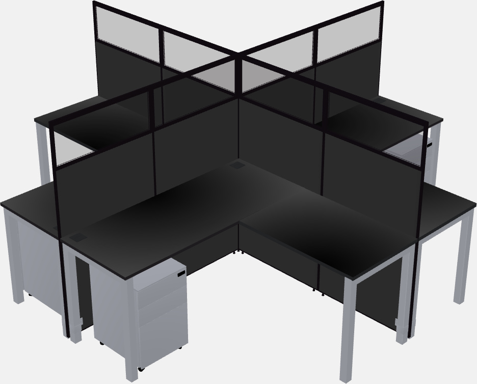 Shared l-shaped cubicles