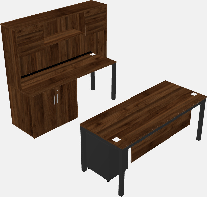 Parallel desk + cabinet