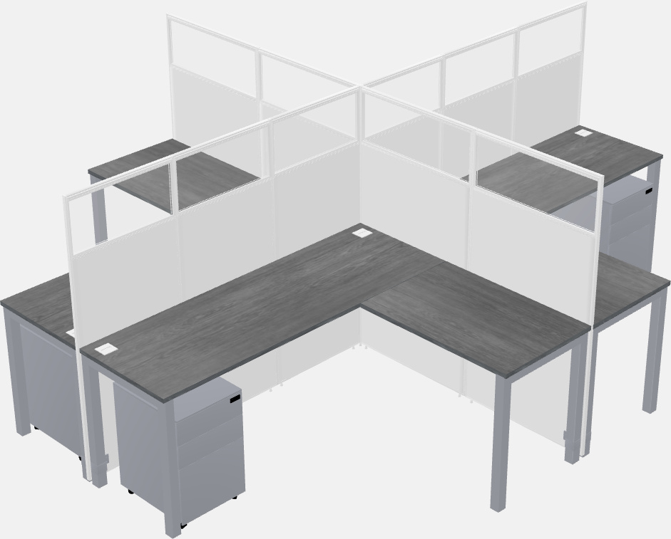 Shared l-shaped cubicles