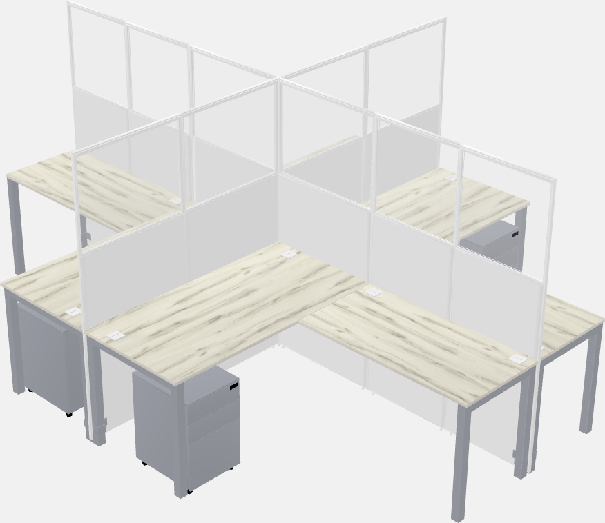 Shared l-shaped cubicles