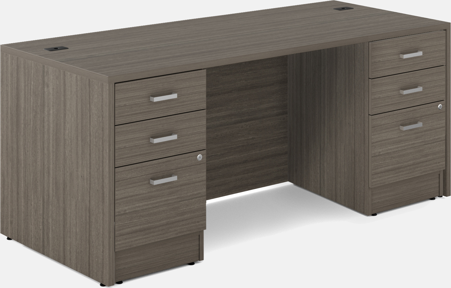 直式办公桌，带双底座