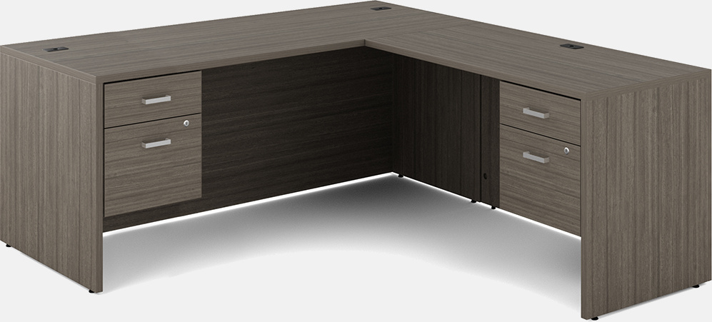 L-shaped commercial grade office desk