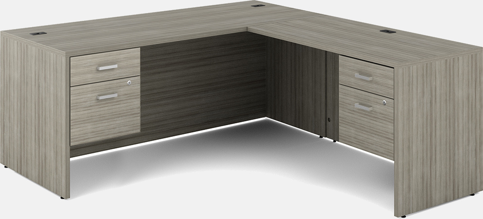 L-shaped commercial grade office desk