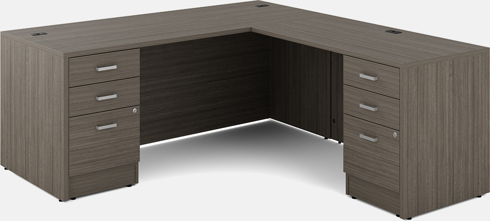 L-shaped commercial grade office desk