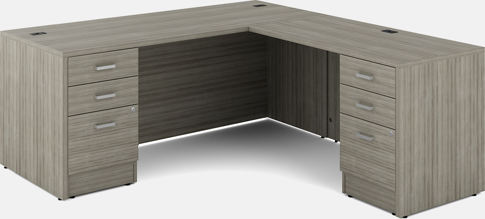 L-shaped commercial grade office desk